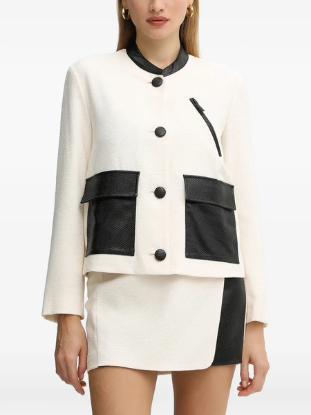  Armani Exchange Button Flap-pocket Fitted Jacket - White 