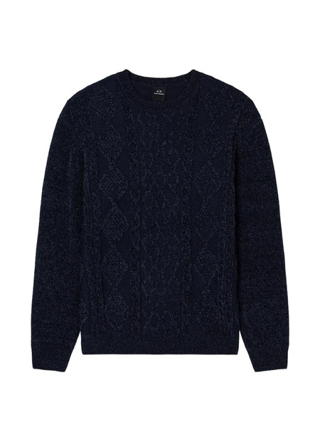  Armani Exchange Cable-knit Crew-neck Sweater - Blue 