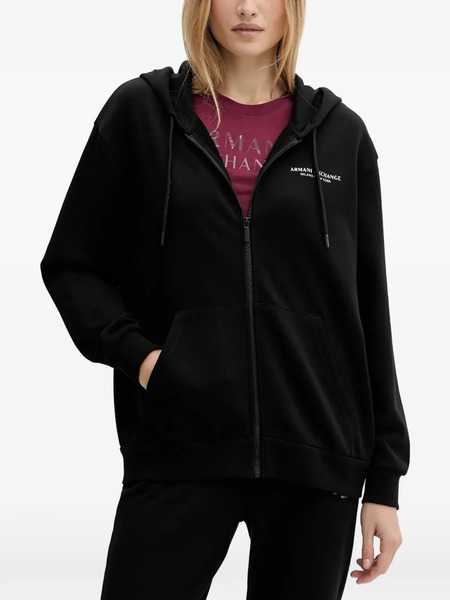  Armani Exchange Drawstring Zip-up Top - Black 