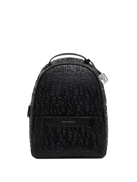  Armani Exchange Embossed-logo Backpack - Black 