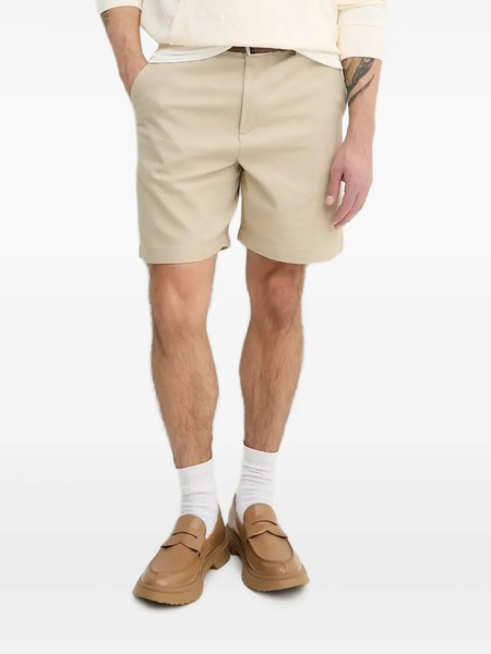  Armani Exchange Flat-front Welted-pocket Shorts - Neutrals 