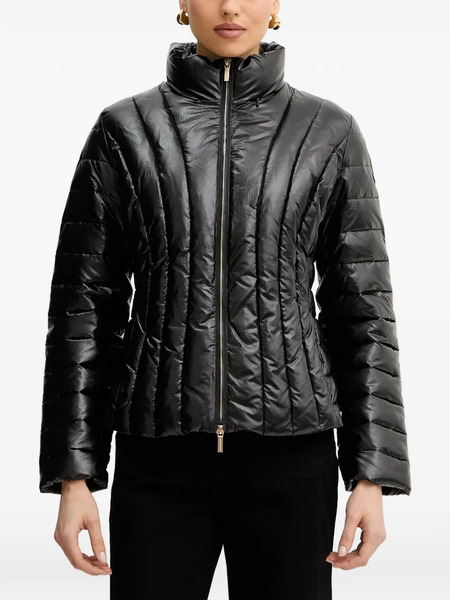  Armani Exchange Funnel-neck Quilted Jacket - Black 
