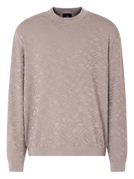  Armani Exchange Geometric-pattern Crew-neck Sweater - Neutrals 