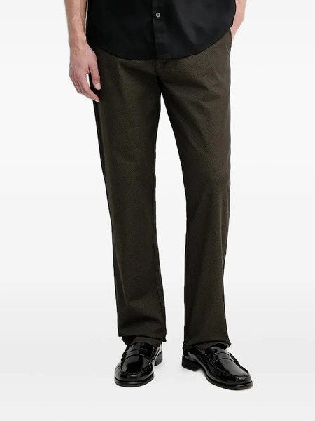  Armani Exchange Geometric-pattern Straight-leg Trousers - Green 
