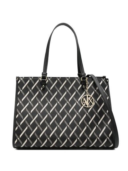  Armani Exchange Geometric-pattern Tote Bag - Black 