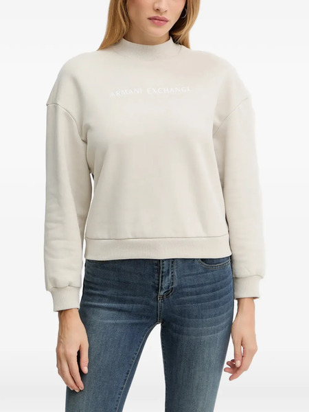  Armani Exchange High-neck Logo Sweatshirt - Neutrals 