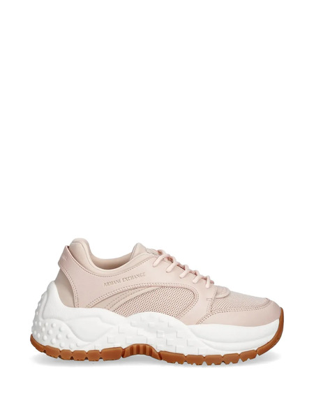  Armani Exchange Lace-up Textured Sneakers - Neutrals 