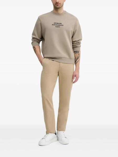  Armani Exchange Logo-embroidered Sweatshirt - Neutrals 