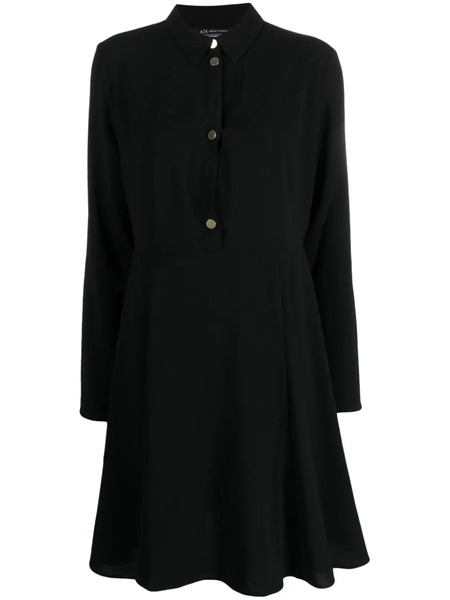  Armani Exchange Logo-patch Flared Dress - Black 