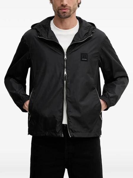  Armani Exchange Logo-patch Hooded Jacket - Black 