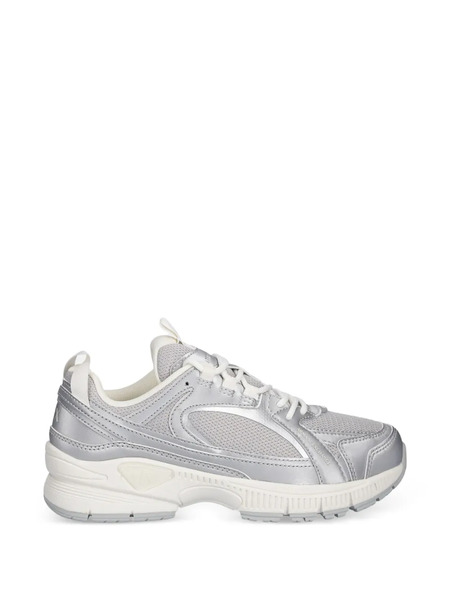  Armani Exchange Metallic Panelled Trainers - Silver 