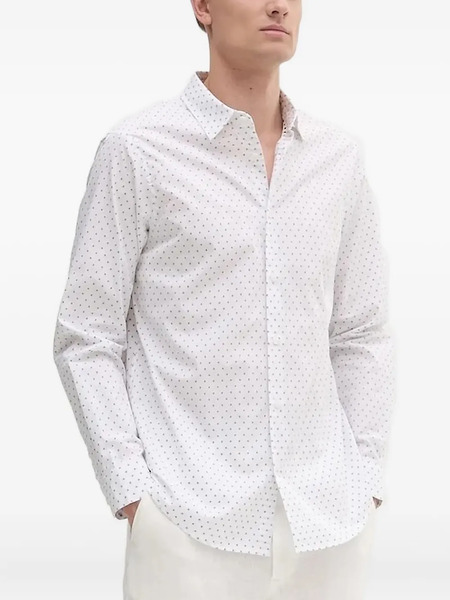  Armani Exchange Micro-dot-print Shirt - White 