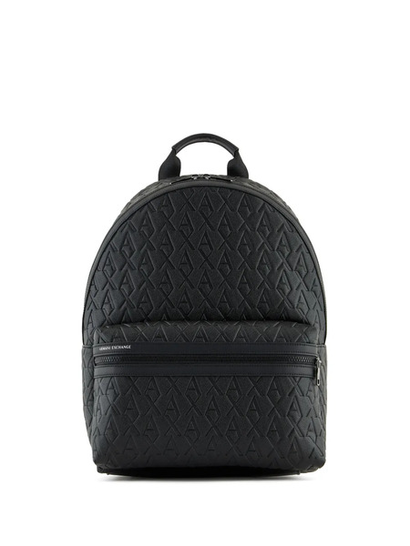  Armani Exchange Monogram-debossed Backpack - Black 