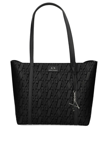  Armani Exchange Monogram-pattern Tote Bag - Black 