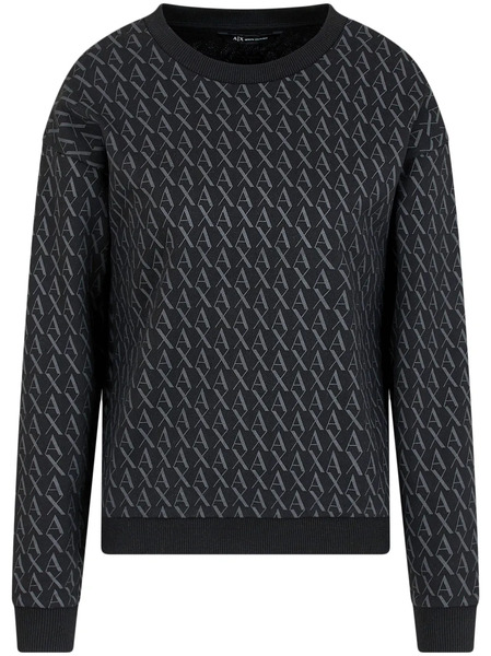  Armani Exchange Monogram-print Sweatshirt - Black 