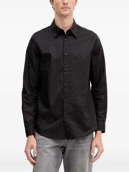  Armani Exchange Patterned Buttoned Shirt - Black 