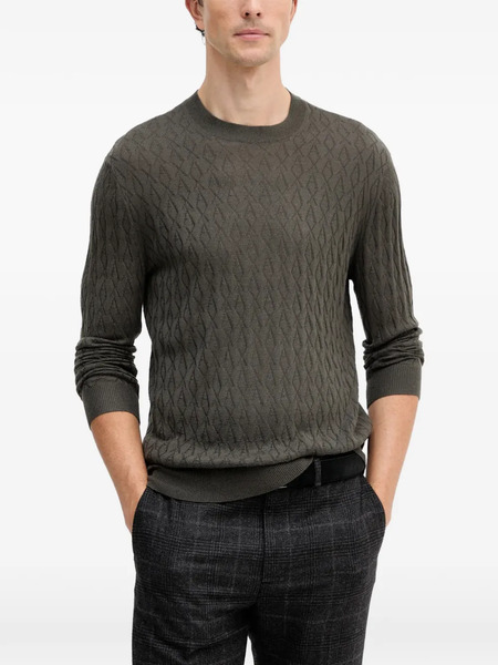  Armani Exchange Patterned Crew Neck Sweater - Green 