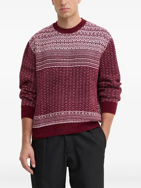  Armani Exchange Patterned Crew-neck Sweater - Red 