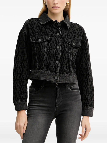  Armani Exchange Patterned Denim Jacket - Black 