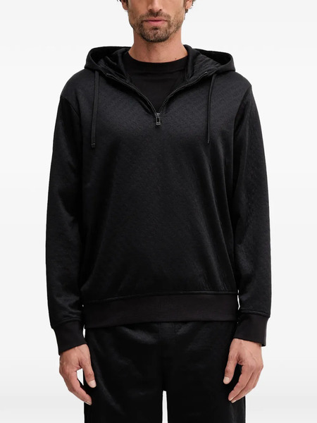  Armani Exchange Patterned Zipped Hoodie - Black 