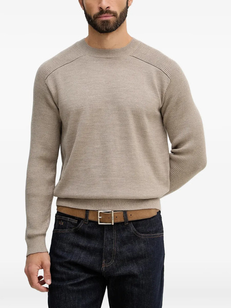  Armani Exchange Ribbed Crew-neck Sweater - Neutrals 