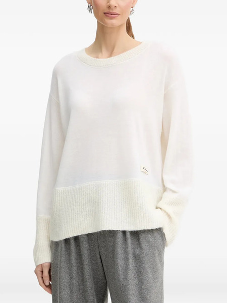  Armani Exchange Ribbed-trim Sweater - White 