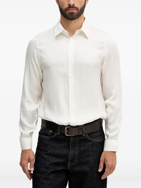  Armani Exchange Striped Buttoned Shirt - White 