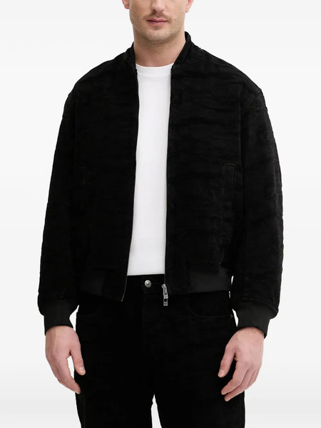  Armani Exchange Textured Bomber Jacket - Black 