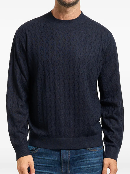  Armani Exchange Textured Knit Sweater - Blue 