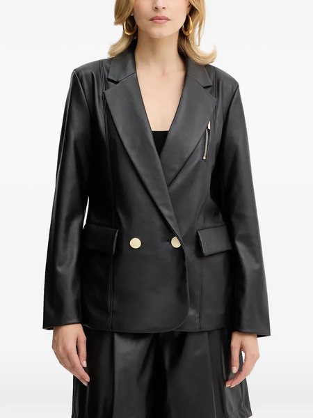  Armani Exchange Zip Detail Double-breasted Jacket - Black 