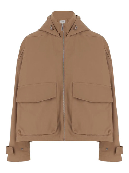  Armarium High-collar Patch-pocket Hooded Jacket - Brown 