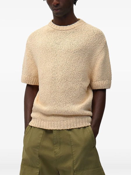  Arte Antwerp Back-graphic Short-sleeved Sweater - Neutrals 