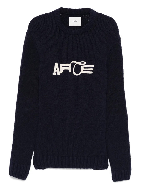  Arte Antwerp Logo-embroidered Sweater - Blue 