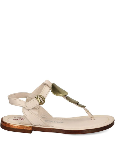  A.s.98 T-strap Leather Sandals - Neutrals 