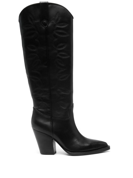  Ash Eloise 85mm Leather Boots - Black 