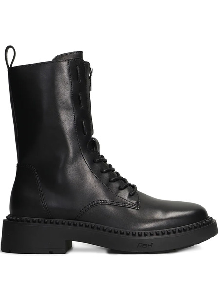  Ash Lace-up Zip Boots - Black 