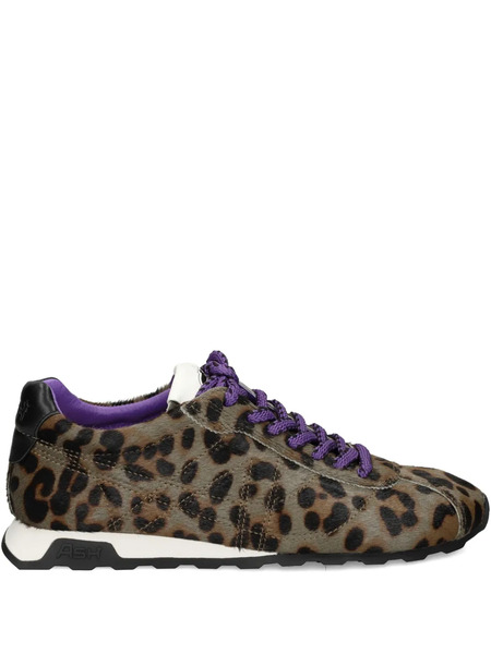  Ash Leopard-print Lace-up Sneakers - Brown 