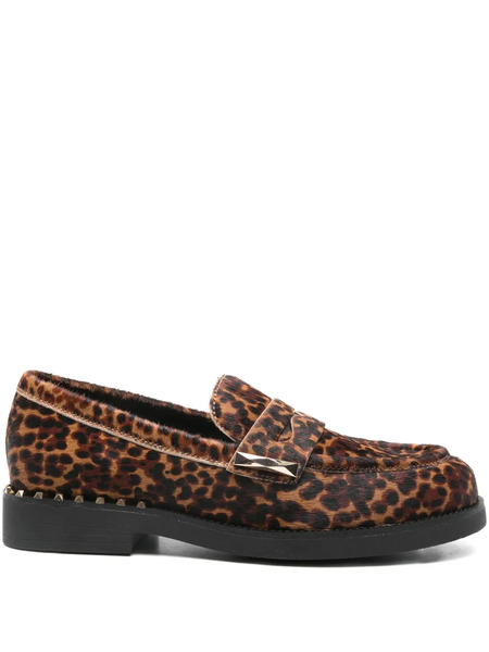  Ash Leopard-print Loafers - Brown 