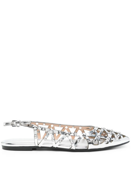  Ash Mirror Ballet Flats - Silver 
