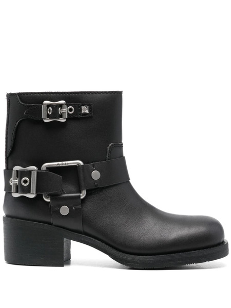  Ash 50mm Leather Boots - Black 