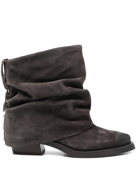  Ash 35mm Ruched Studded Boots - Grey 