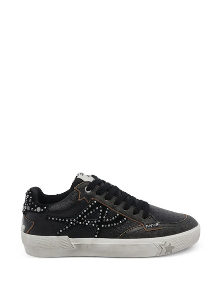  Ash Moonlight Studded Leather Sneakers - Black 