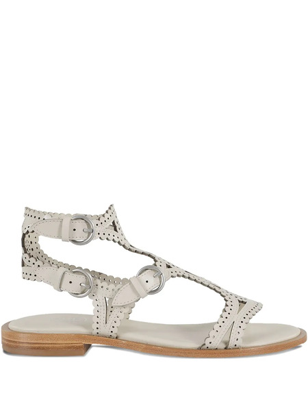  Ash Paprika Leather Flat Sandals - White 