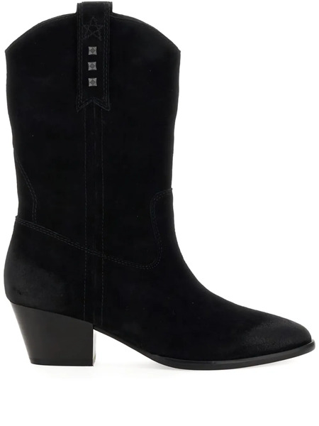  Ash Suede Studded Ankle Boots - Black 
