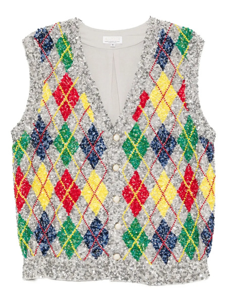  Ashish Sequin Embellishment Tank Top - Grey 