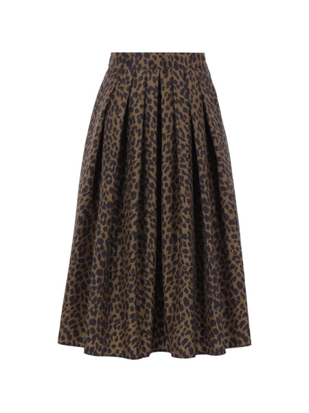  Aspesi Animal-print Midi Skirt - Brown 