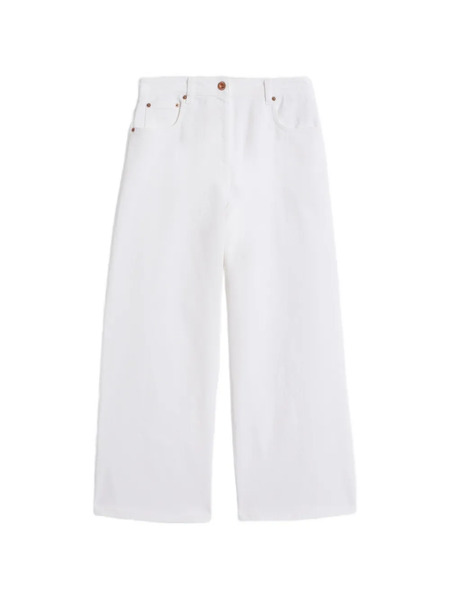  Aspesi Button Cropped Jeans - White 