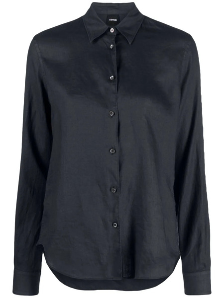  Aspesi Button-up Linen Shirt - Blue 