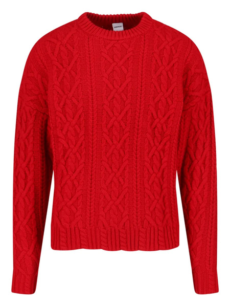  Aspesi Cable-knit Crew-neck Sweater - Red 