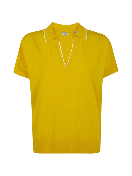  Aspesi Contrast-trim Polo Top - Yellow 